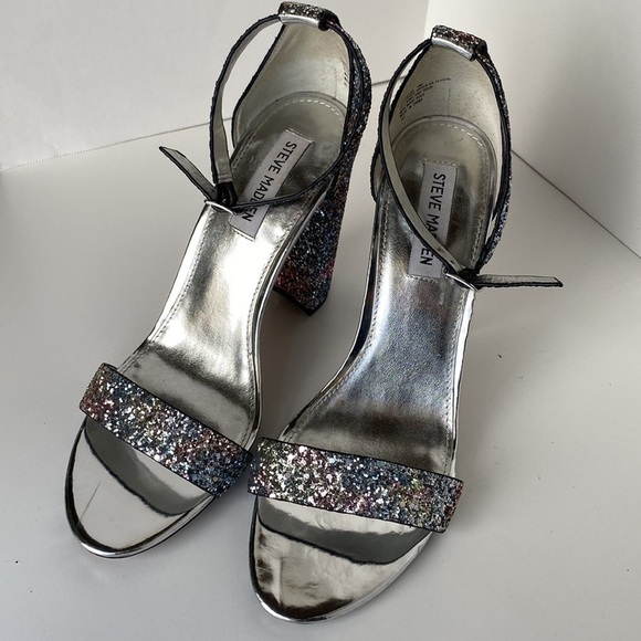 Steve Madden Carrson glitter black high heels size 10 - Picture 5 of 6